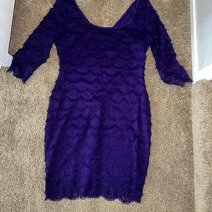 GUESS purple fringe dress